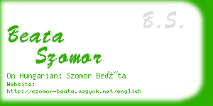 beata szomor business card